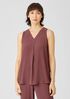 Silk Georgette Crepe Pleated Tank