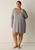 Organic Cotton Rib V-Neck Sleep Dress