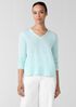 Organic Cotton Slubby Jersey V-Neck Top