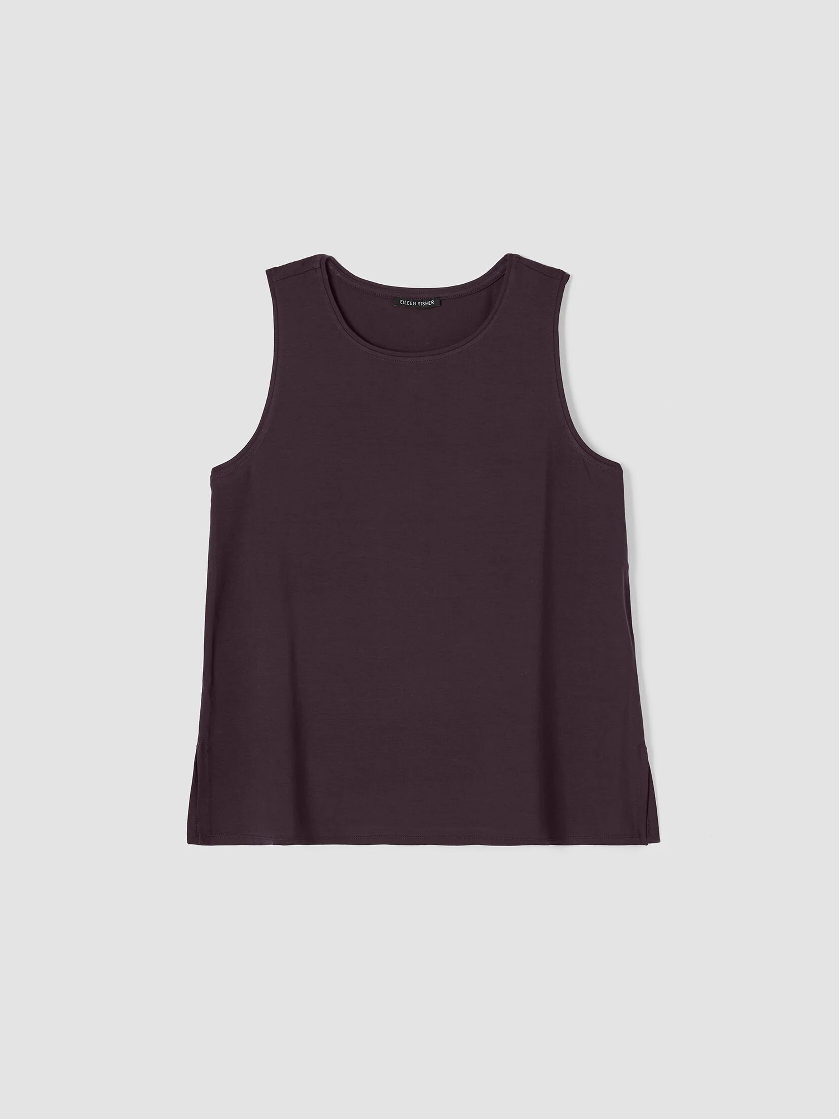 Stretch Jersey Knit Jewel Neck Tank