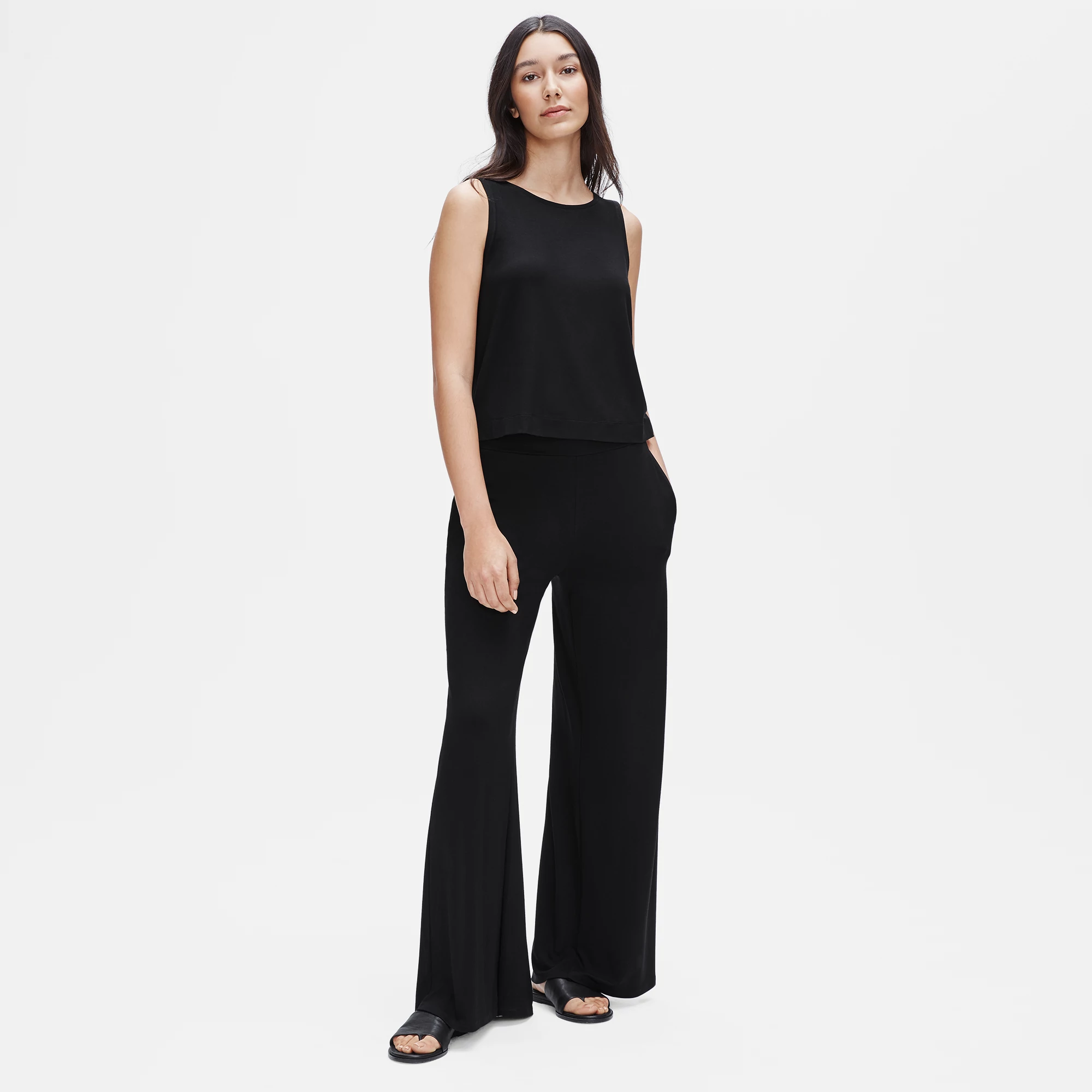 Viscose Jersey Wide-Leg Pant | EILEEN 
