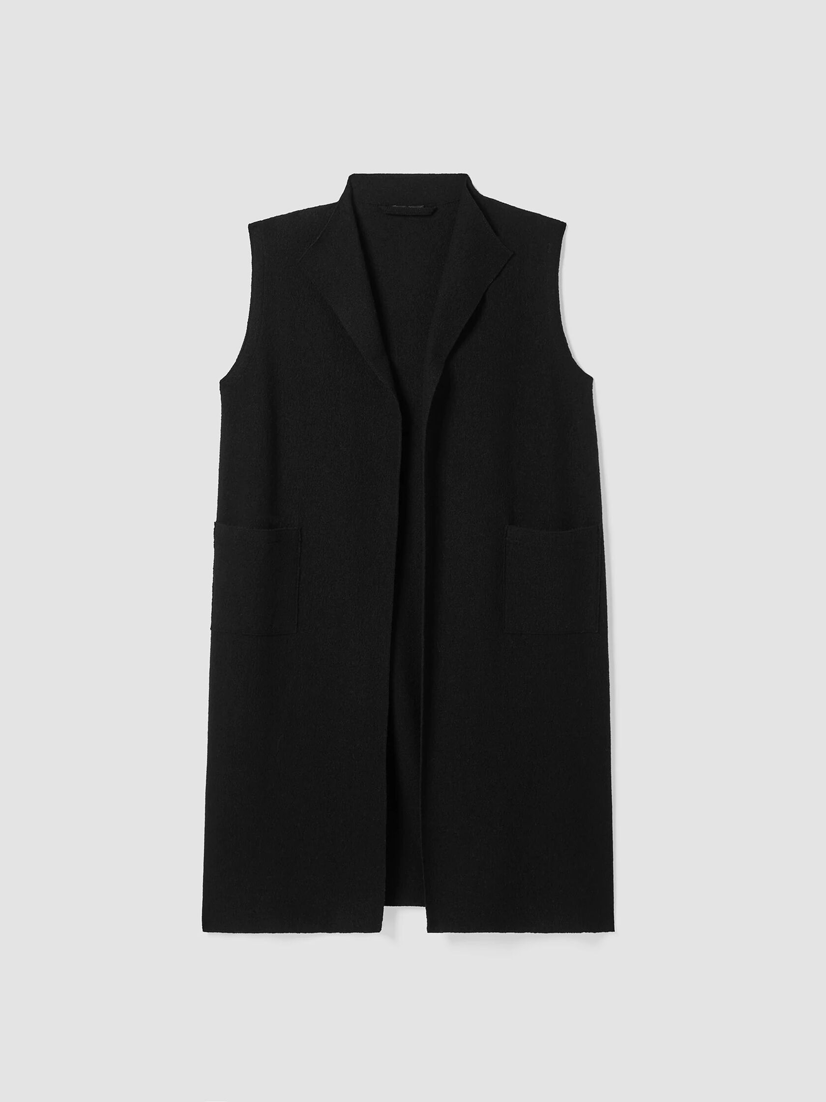 Lightweight Boiled Wool Vest in Regenerative Wool