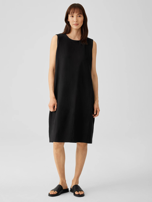 Washable Stretch Crepe Lantern Dress