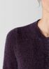Mohair Plush Mélange Crew Neck Cardigan