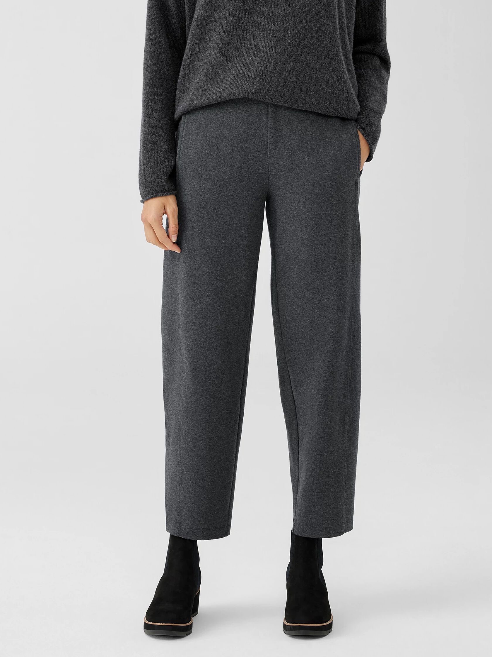 Organic Cotton Melange Crepe Lantern Pant