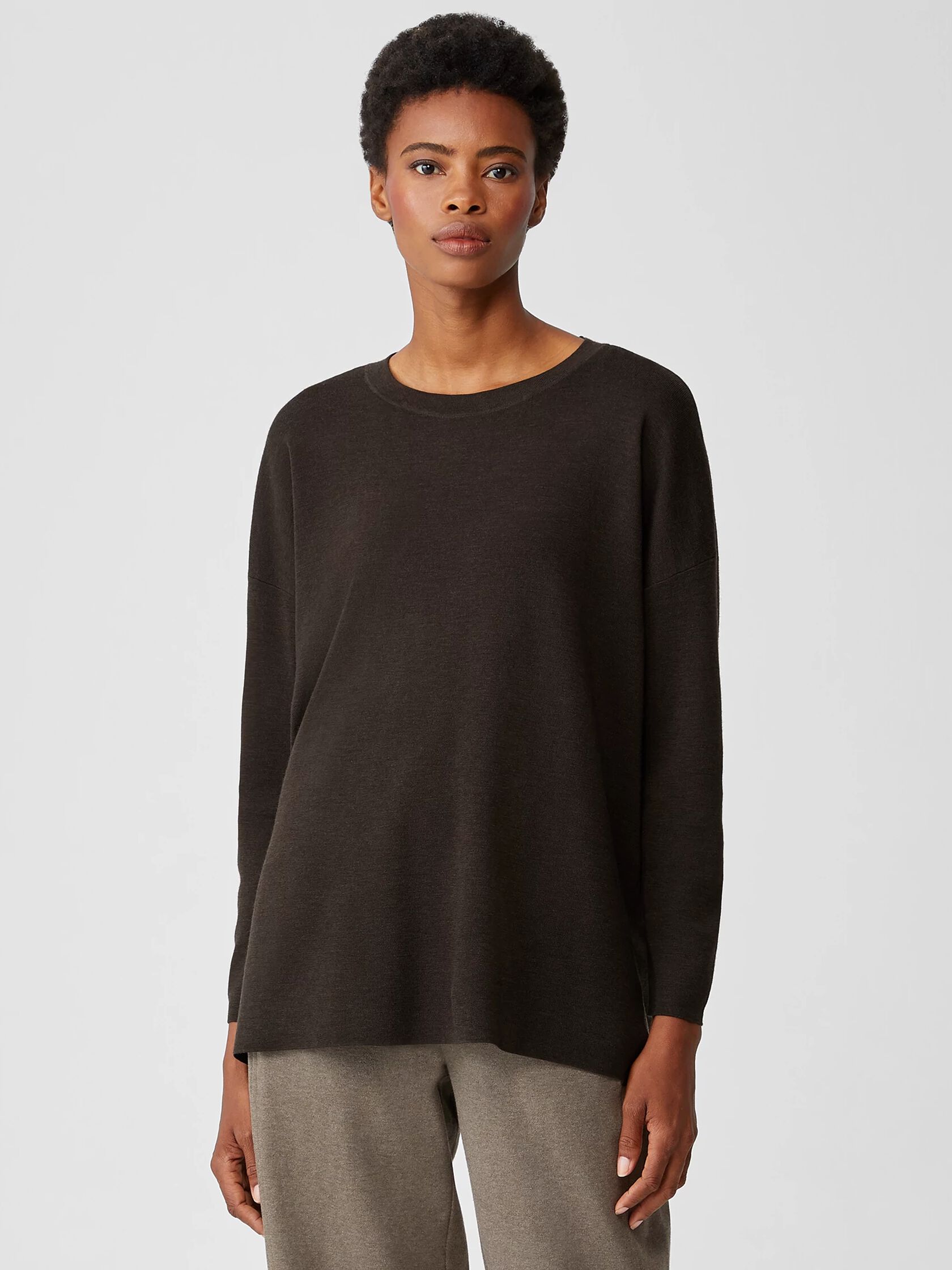 Ultrafine Merino Crew Neck Top in Responsible Wool