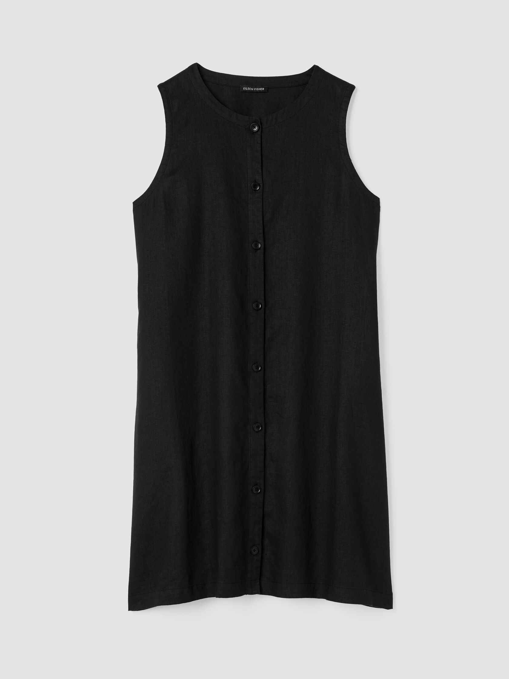 Organic Linen Round Neck Long Vest