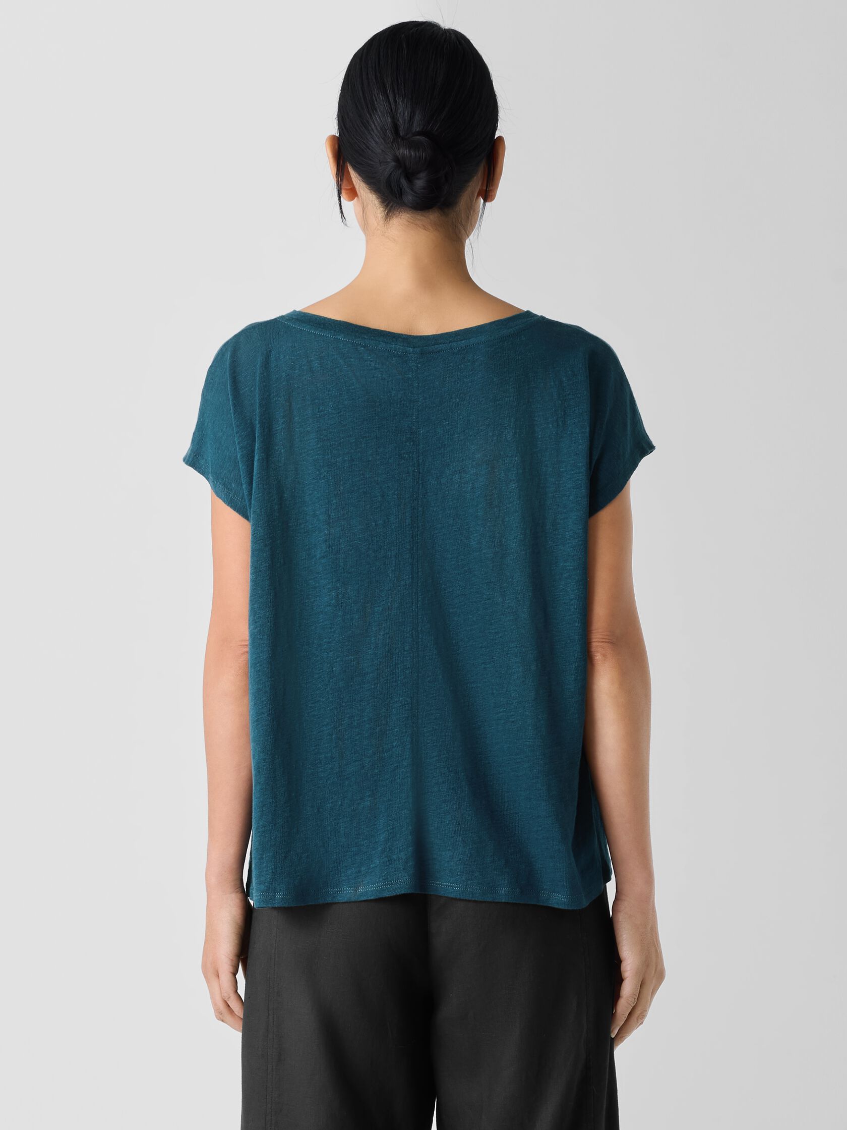 Organic Linen Jersey V-Neck Tee