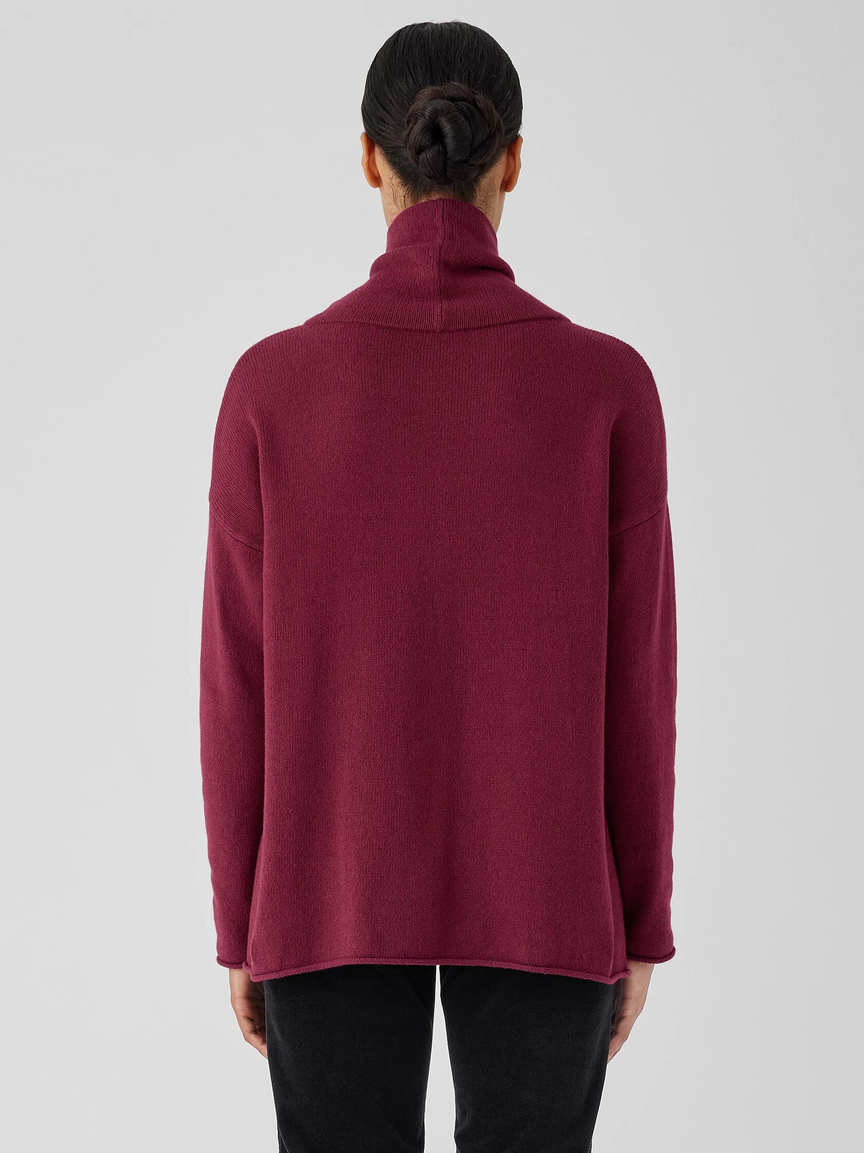 Cotton and Recycled Cashmere Turtleneck Long Top