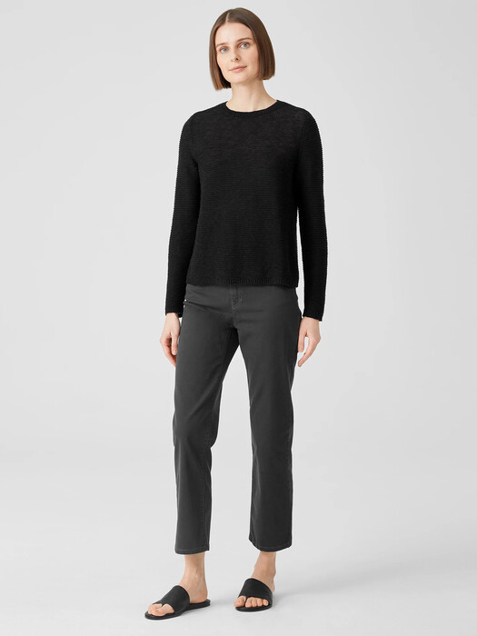 Organic Cotton Linen Slub Crew Neck Top