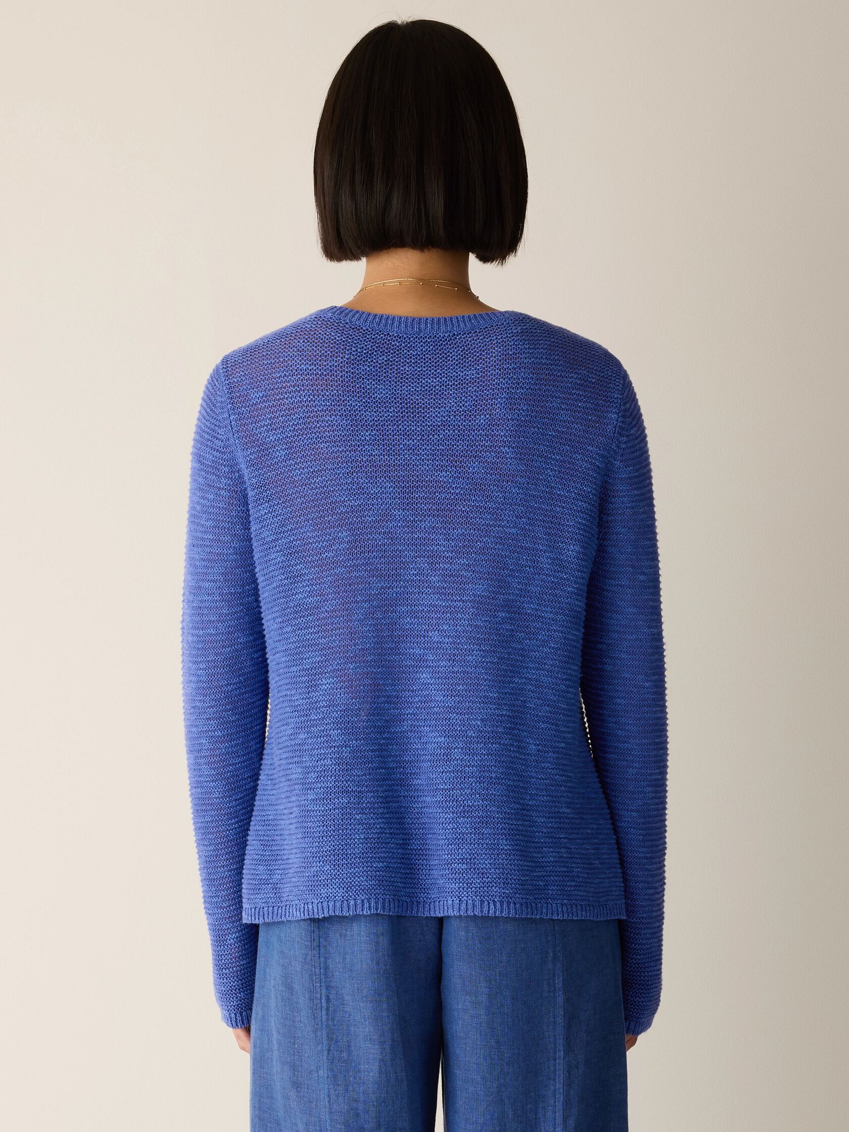 Organic Linen Cotton Slub Crew Neck Top