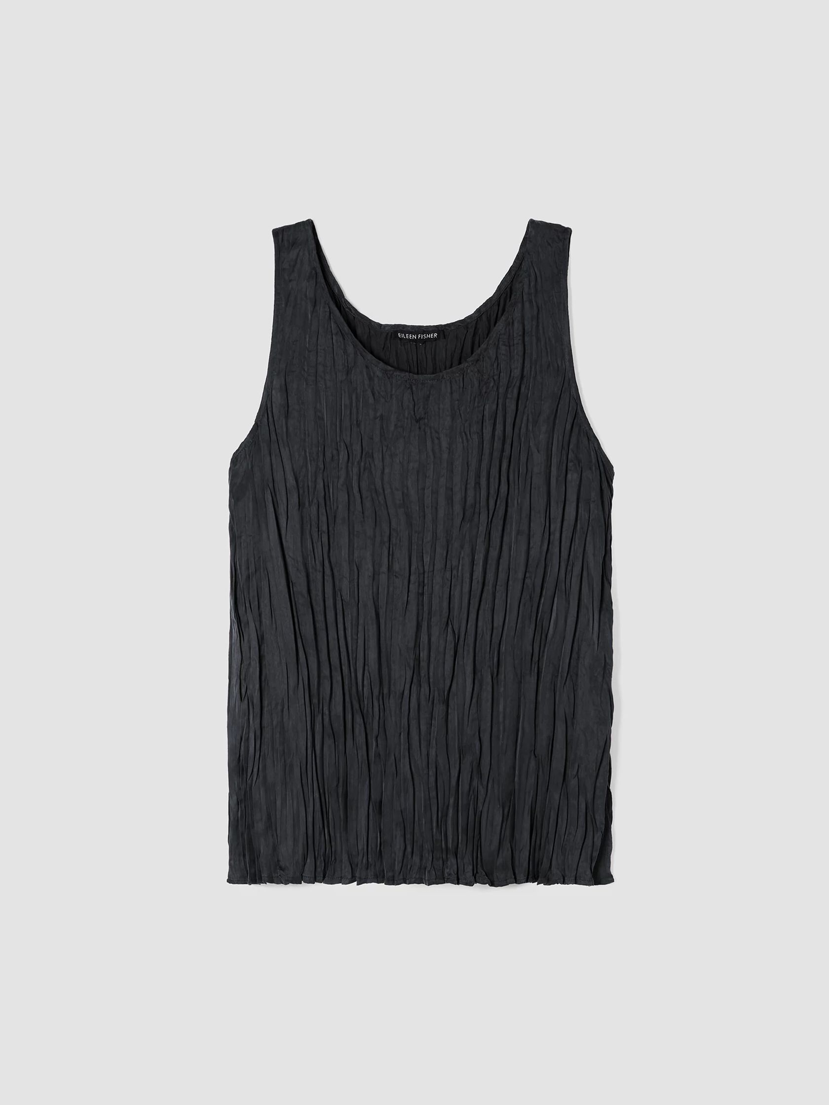 Crushed Cupro Scoop Neck Tank | EILEEN FISHER