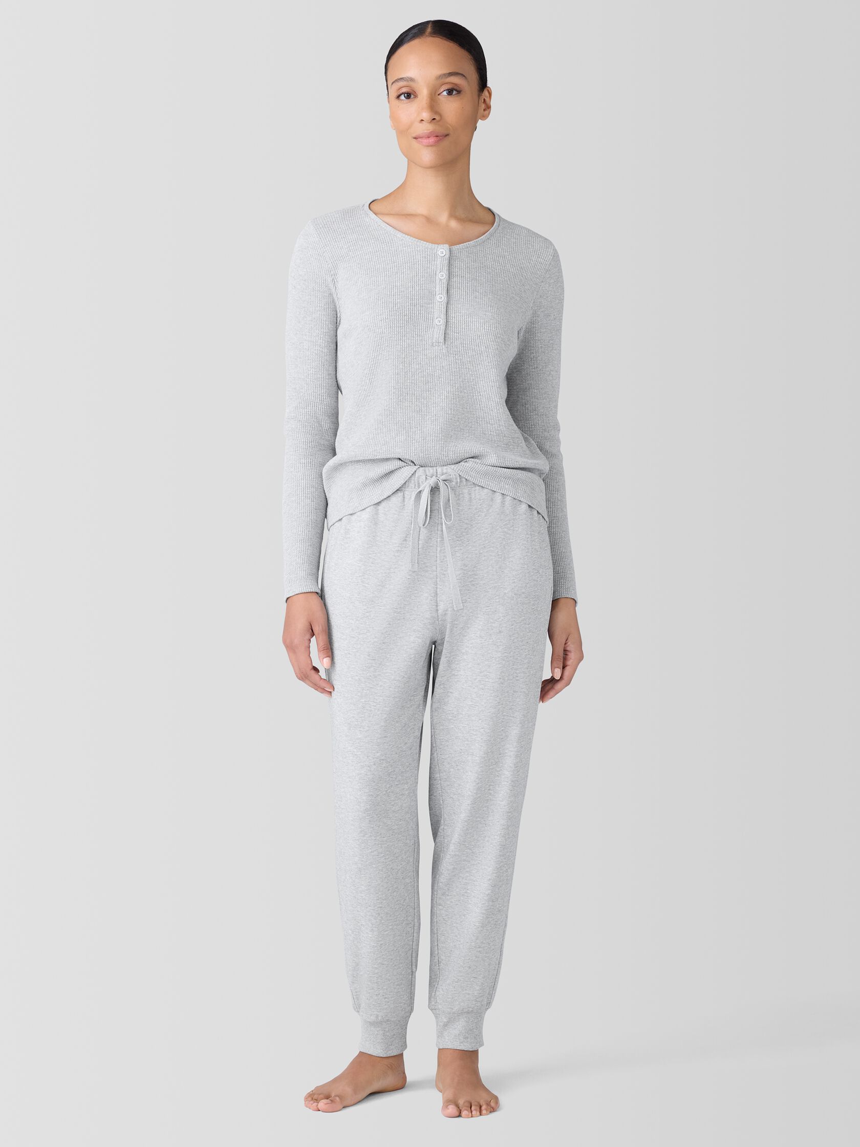Mélange Organic Cotton Interlock Jogger Sleep Pant