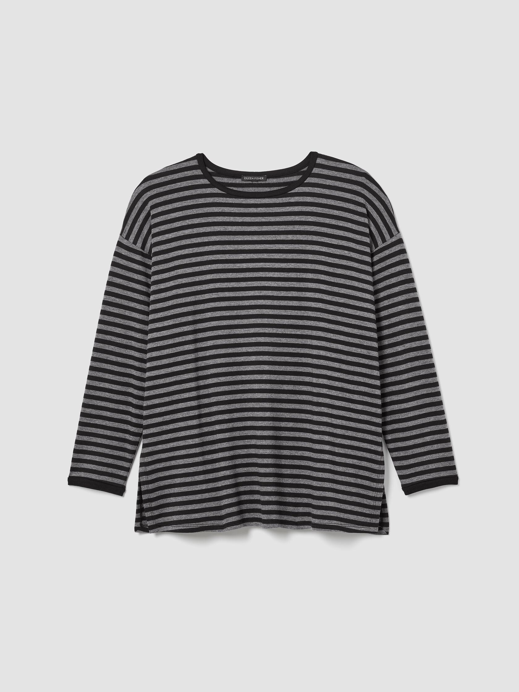 Striped Cozy Brushed Terry Long Box-Top
