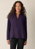 Silk Georgette Crepe Band Collar Top