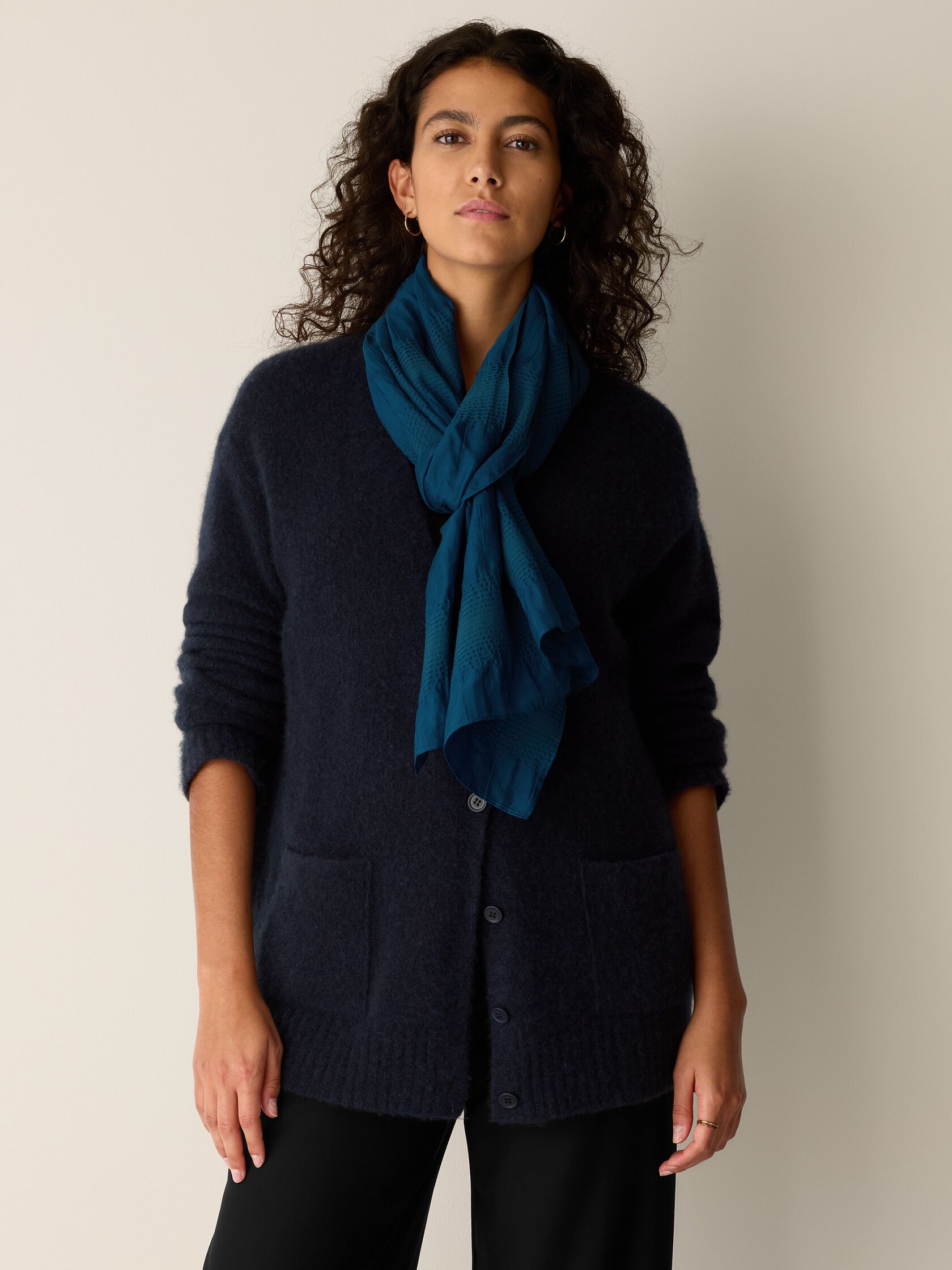 Silk Cotton Pucker Scarf