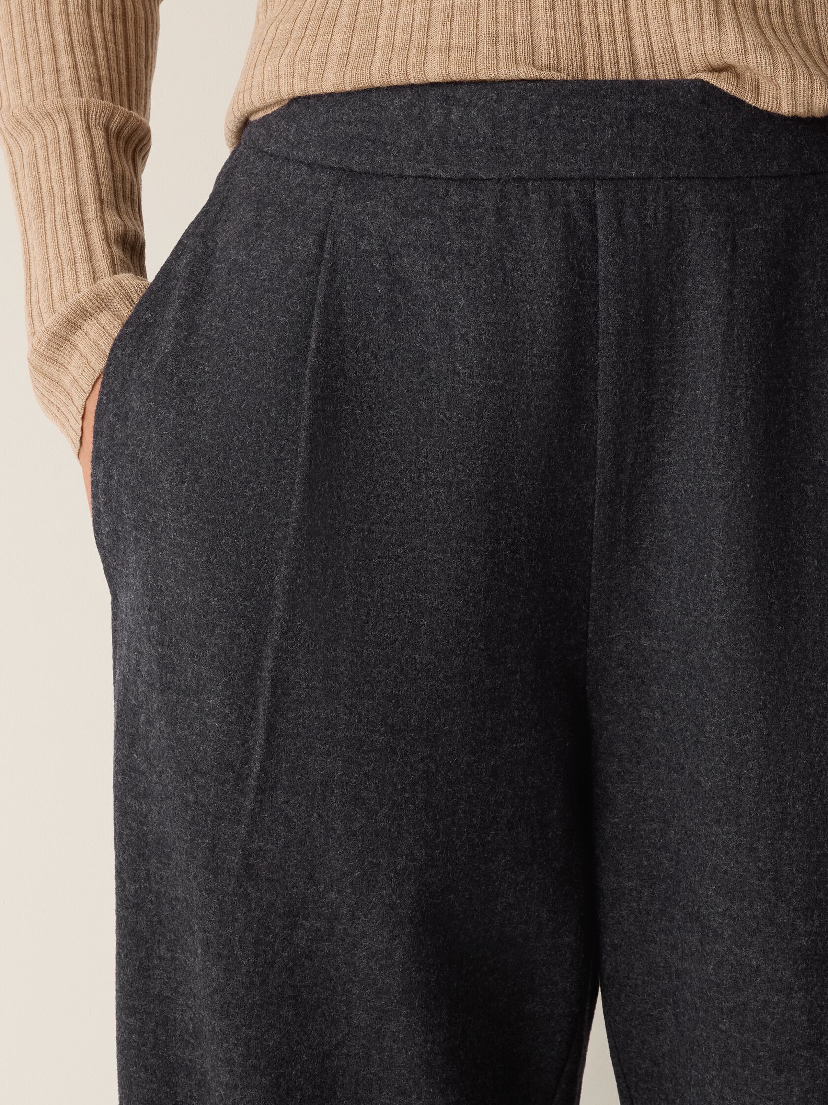 Mélange Boiled Wool Jersey Lantern Pant in Regenerative Wool