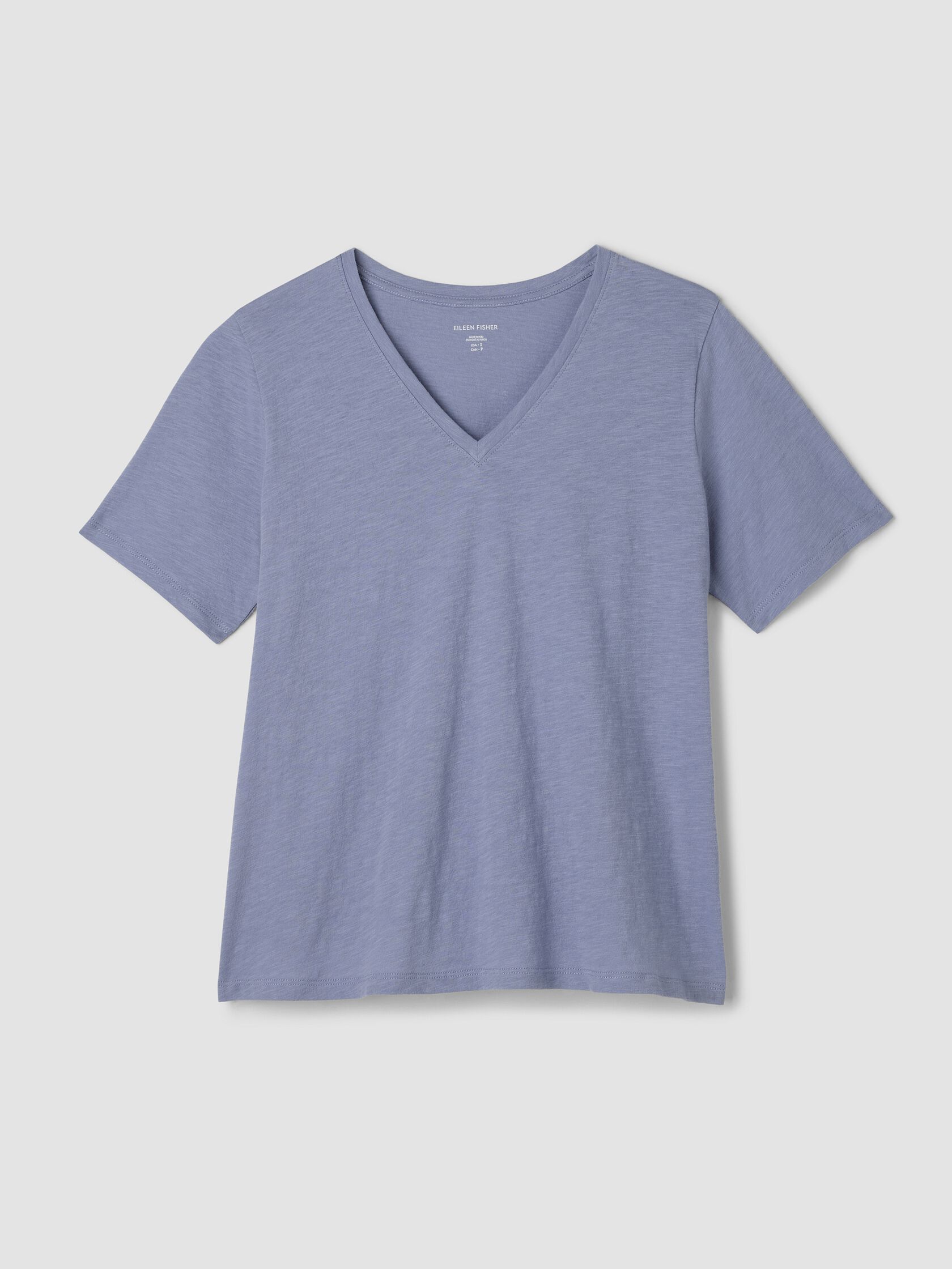 Organic Cotton Slubby Jersey V-Neck Tee