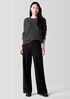 Felted Wool Jersey Wide-Leg Long Pant in Regenerative Wool