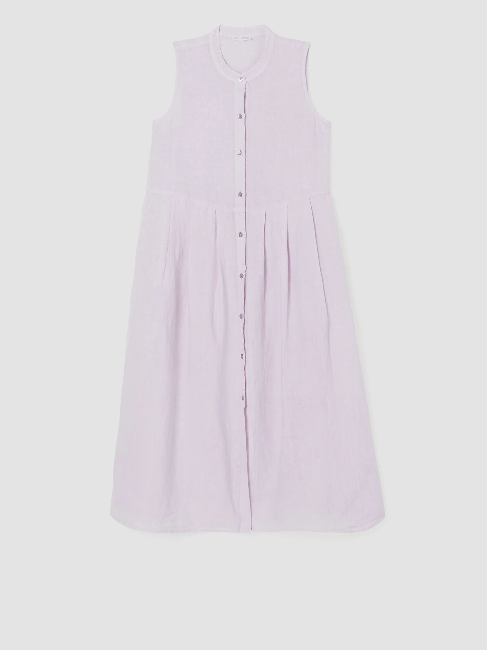 Garment-Dyed Organic Handkerchief Linen Pleated Dress
