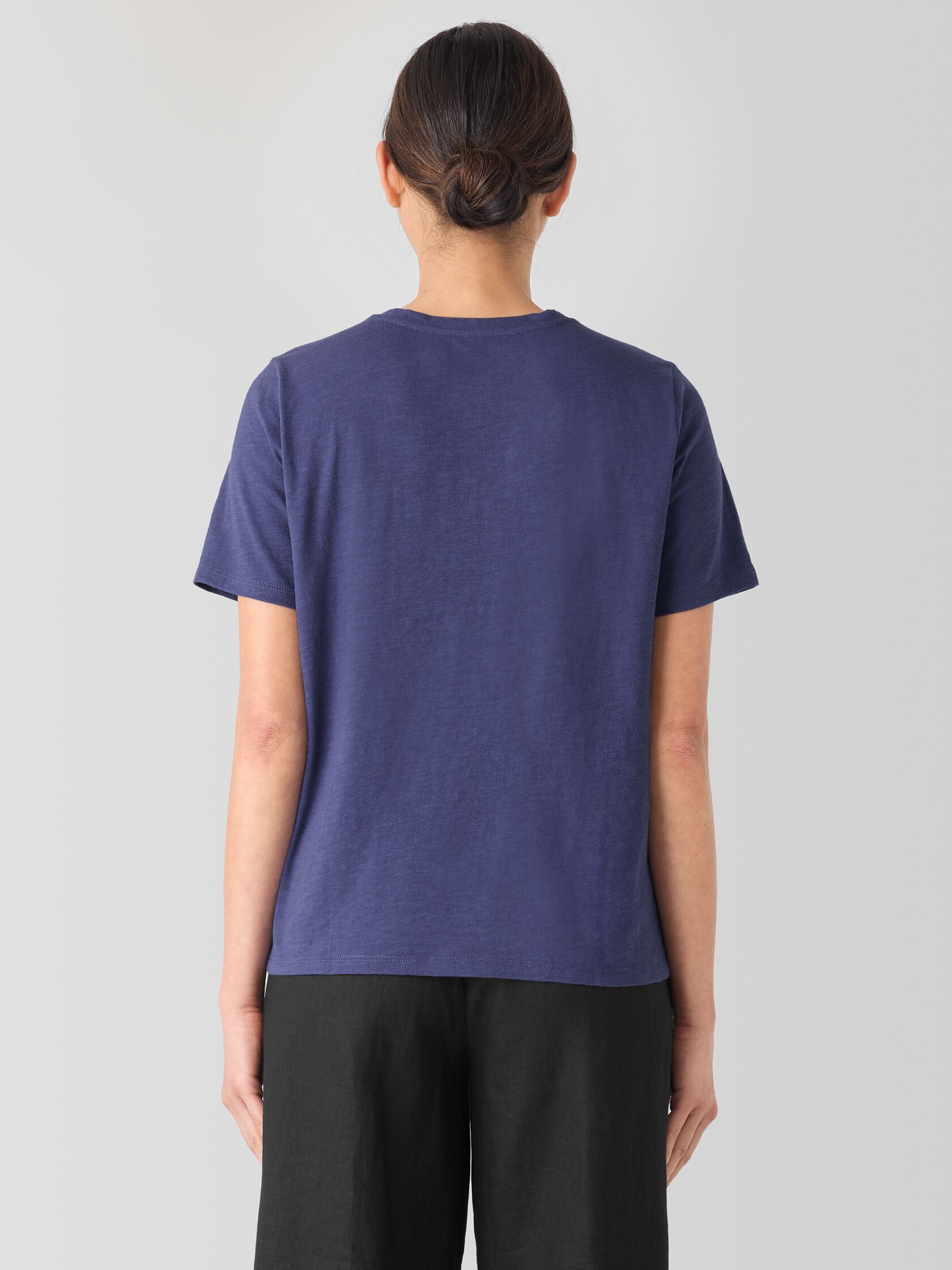 Organic Cotton Slubby Jersey V-Neck Tee