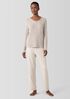 Mélange Organic Cotton Waffle Henley Sleep Top