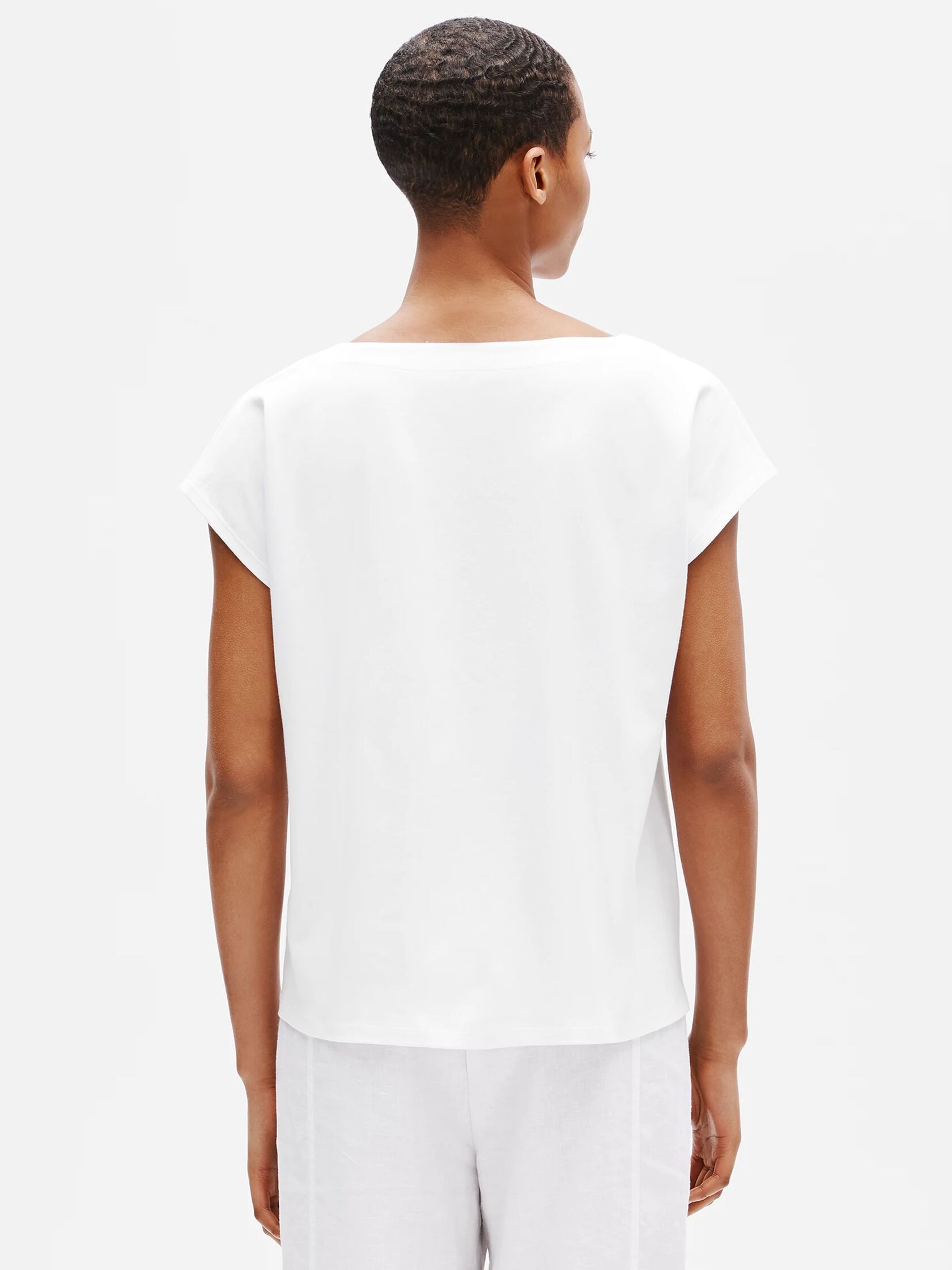 Organic Cotton Interlock Bateau Neck Top