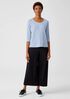 Organic Cotton Interlock Rounded V-Neck Top