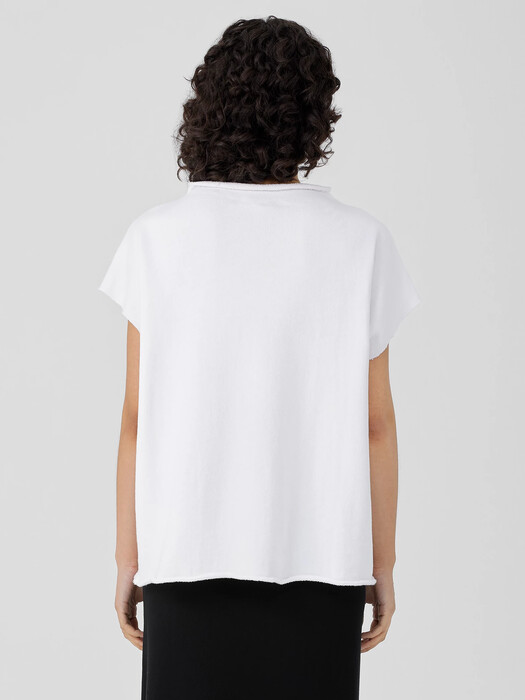 Organic Cotton French Terry Funnel Neck Top