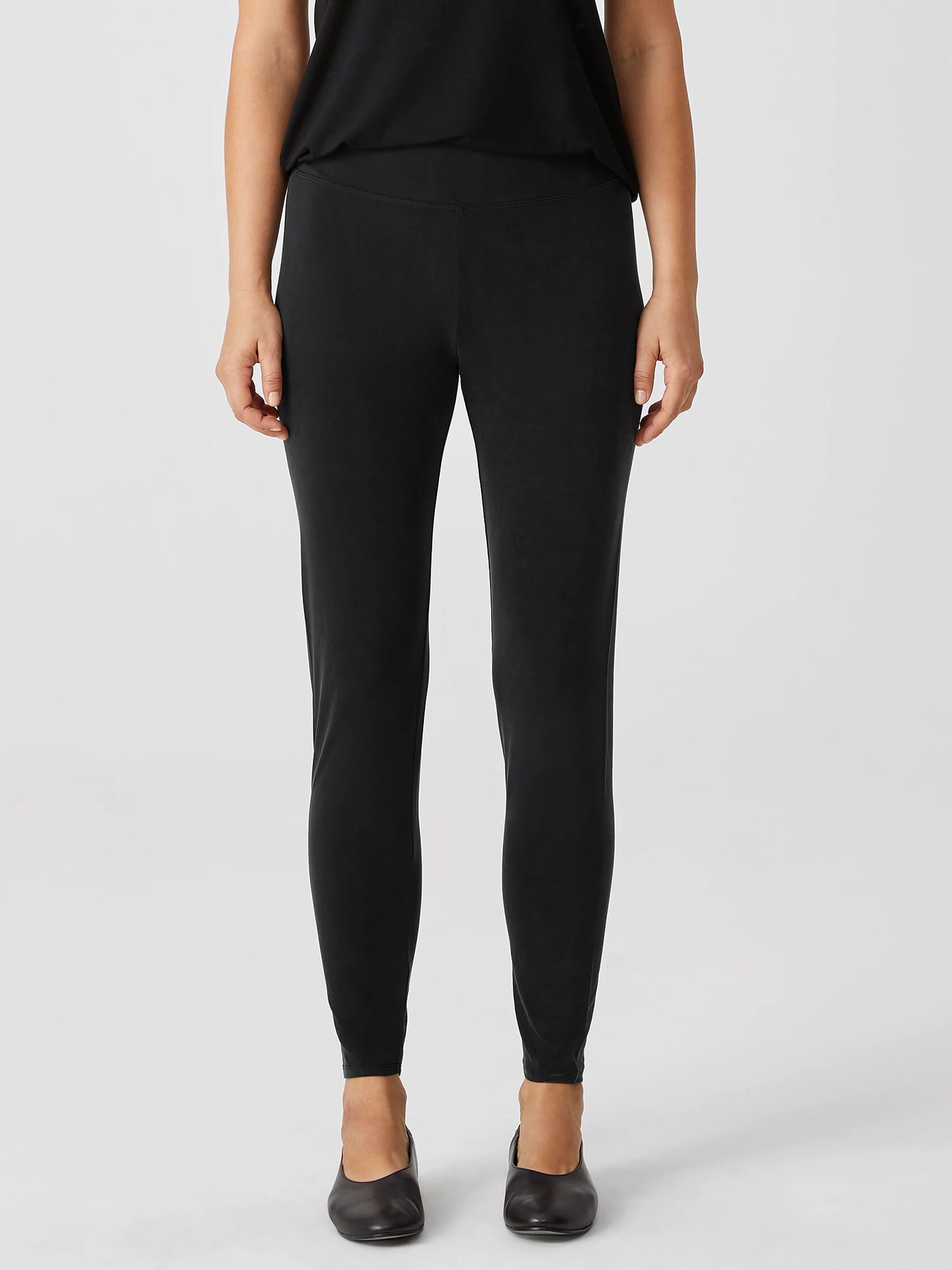 Sandwashed Cupro Knit High-Waisted Leggings