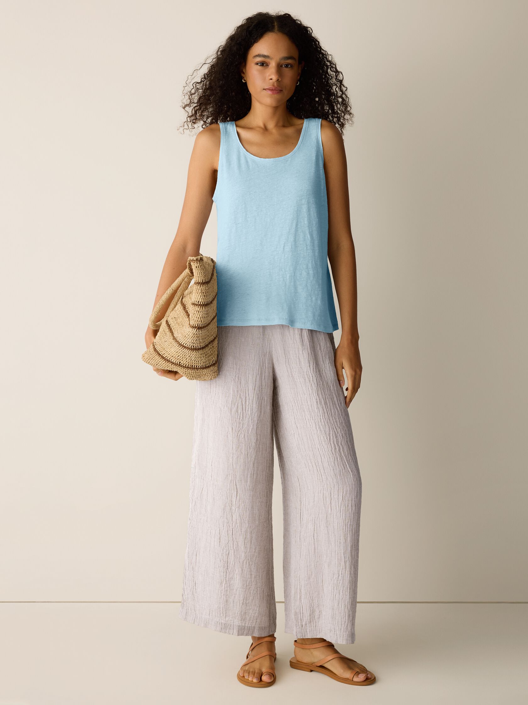 Organic Linen Jersey Scoop Neck Tank