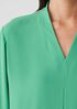 Silk Georgette Crepe V-Neck Top