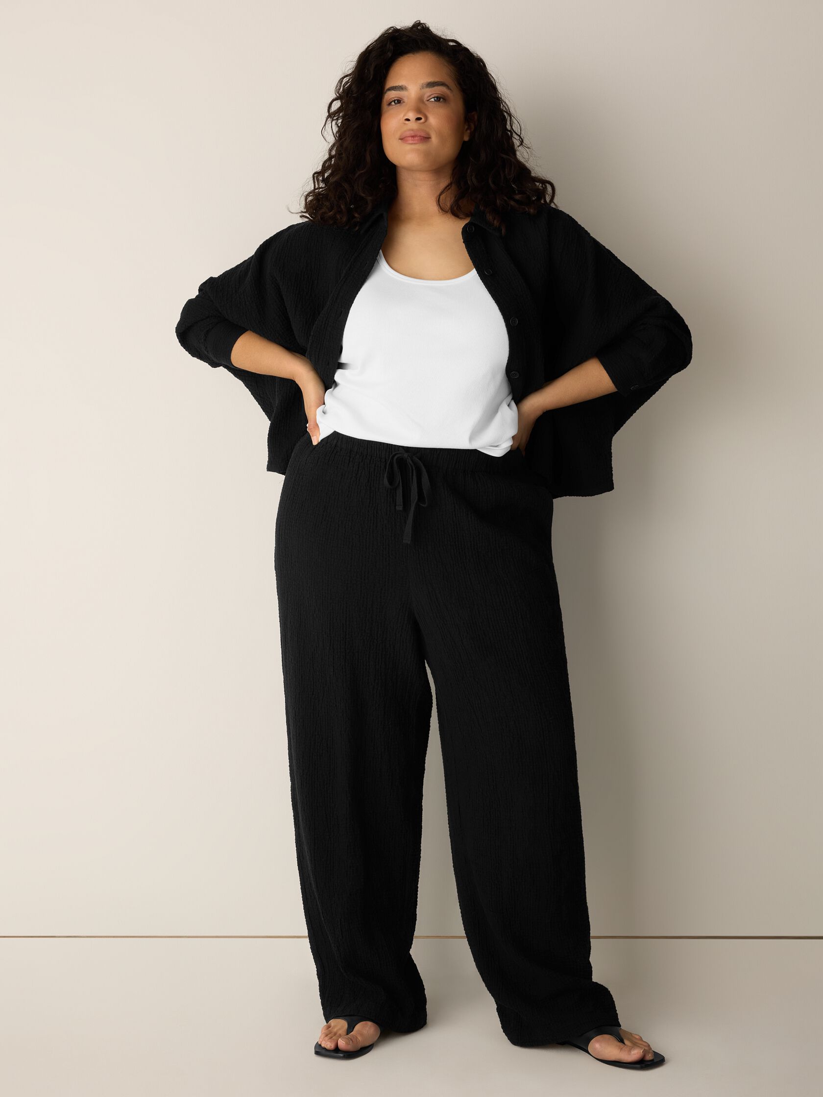 Organic Cotton Doubleweave Straight Pant