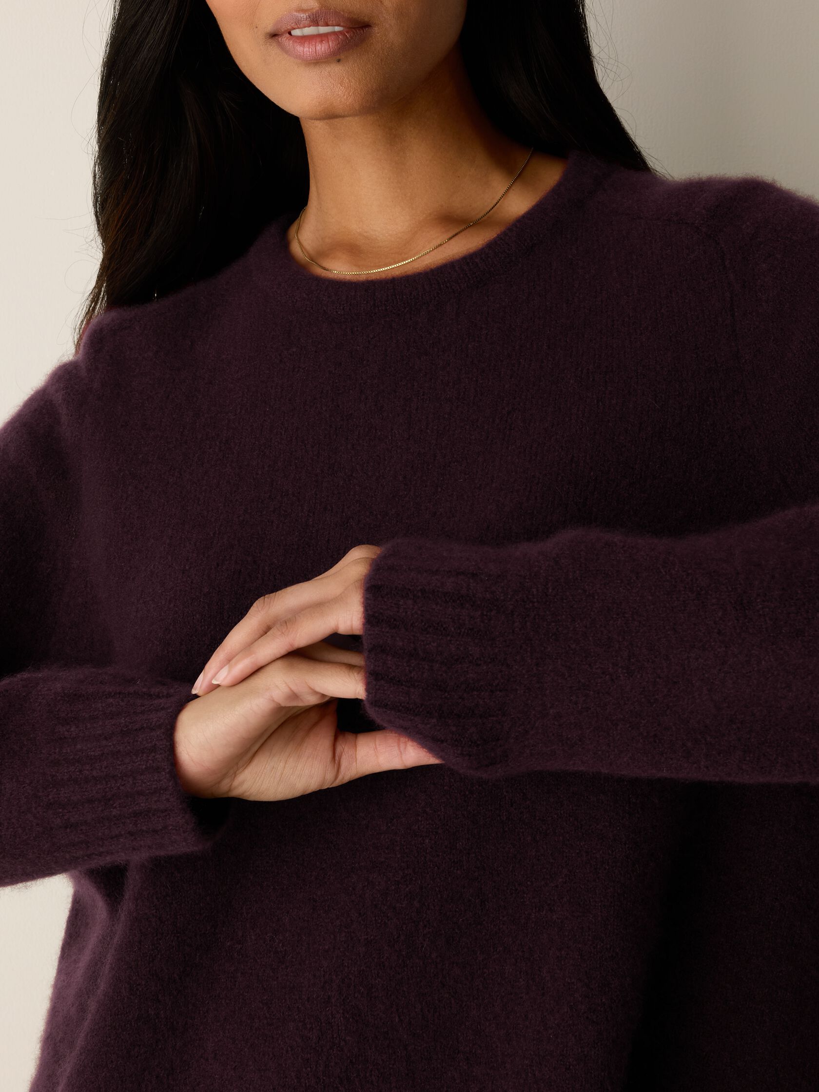 Cashmere Silk Boucle Bliss Crew Neck Top