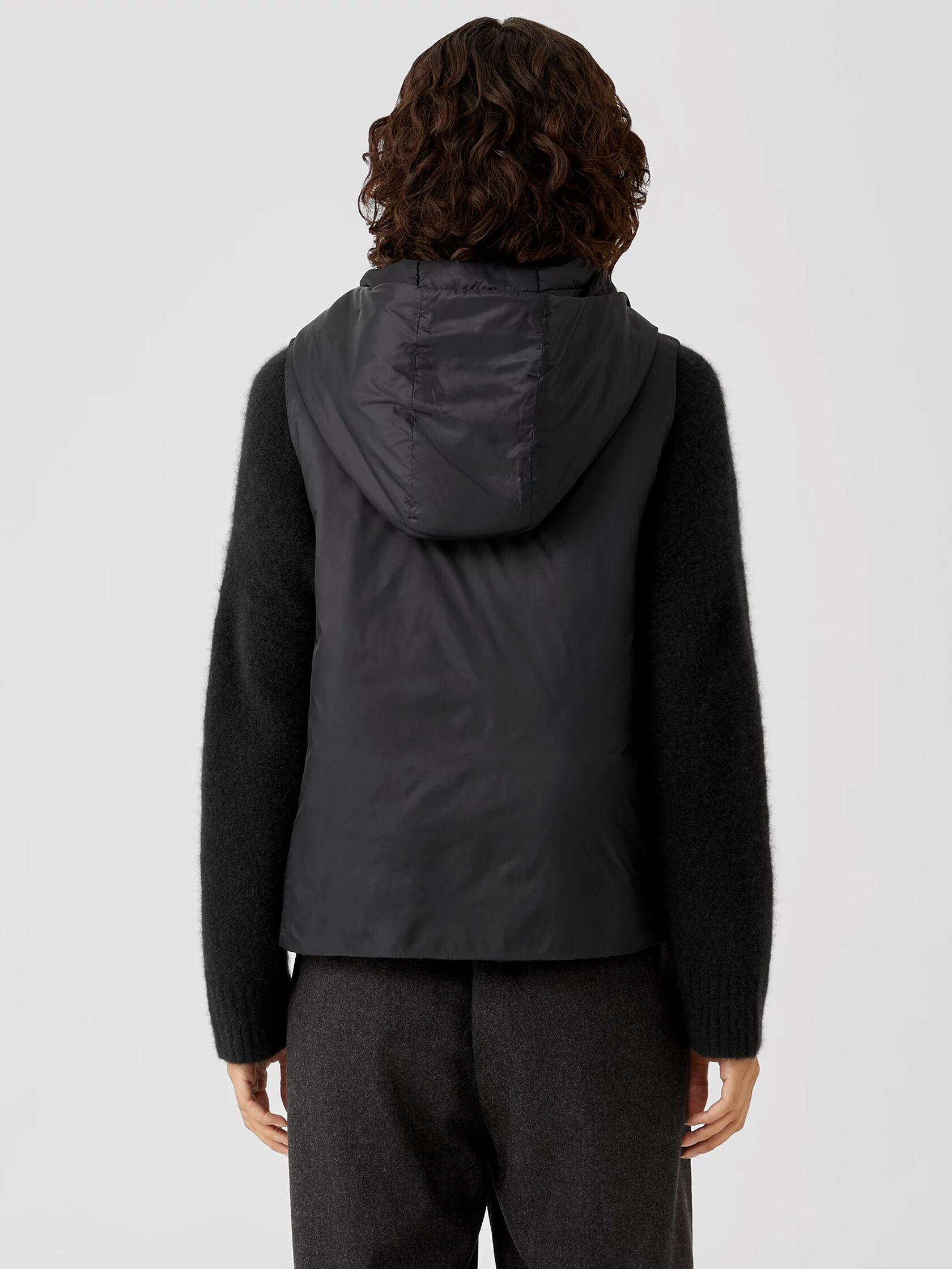 Eggshell Recycled Nylon Hooded Vest