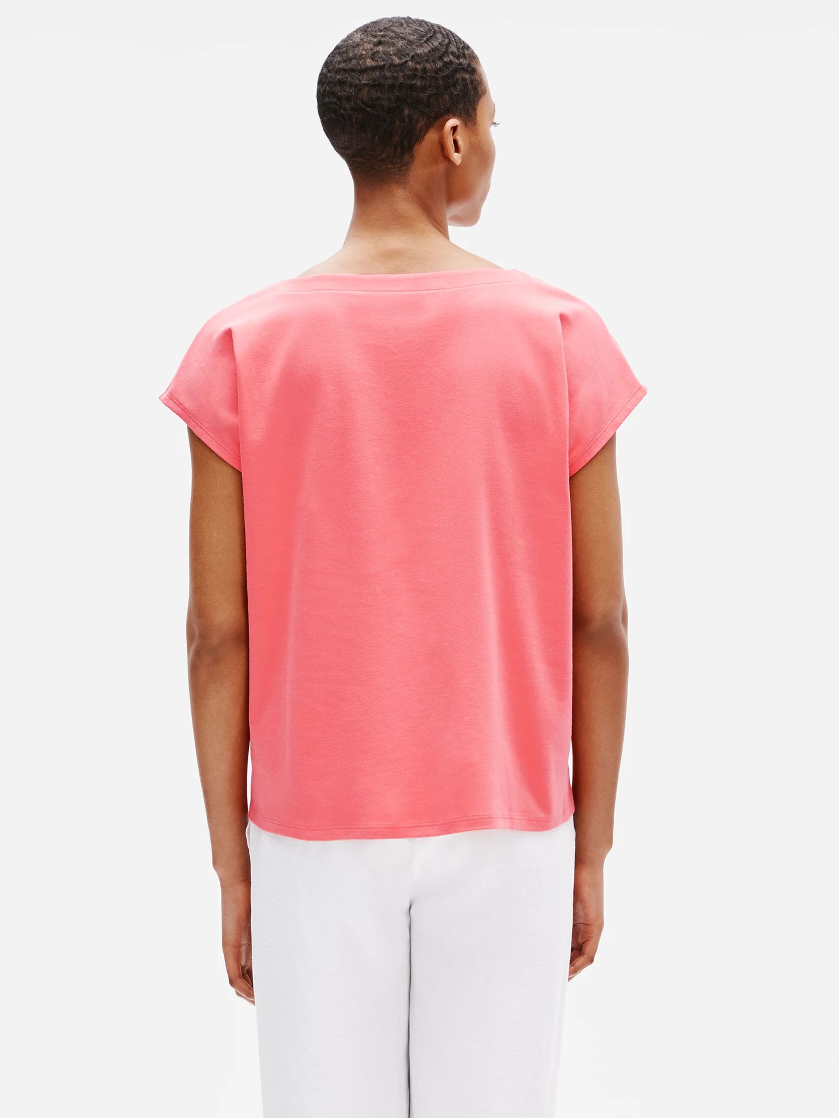 Organic Cotton Interlock Bateau Neck Top