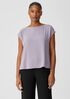 Silk Georgette Crepe Shirred-Back Top