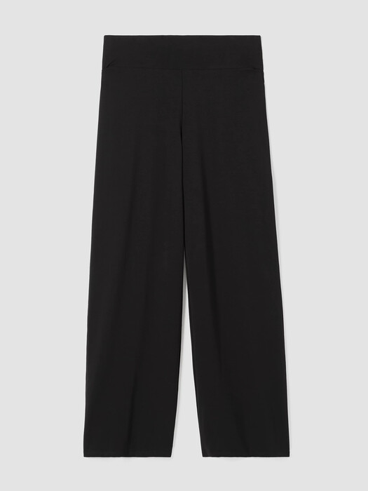 Pima Cotton Stretch Jersey Wide-Leg Pant