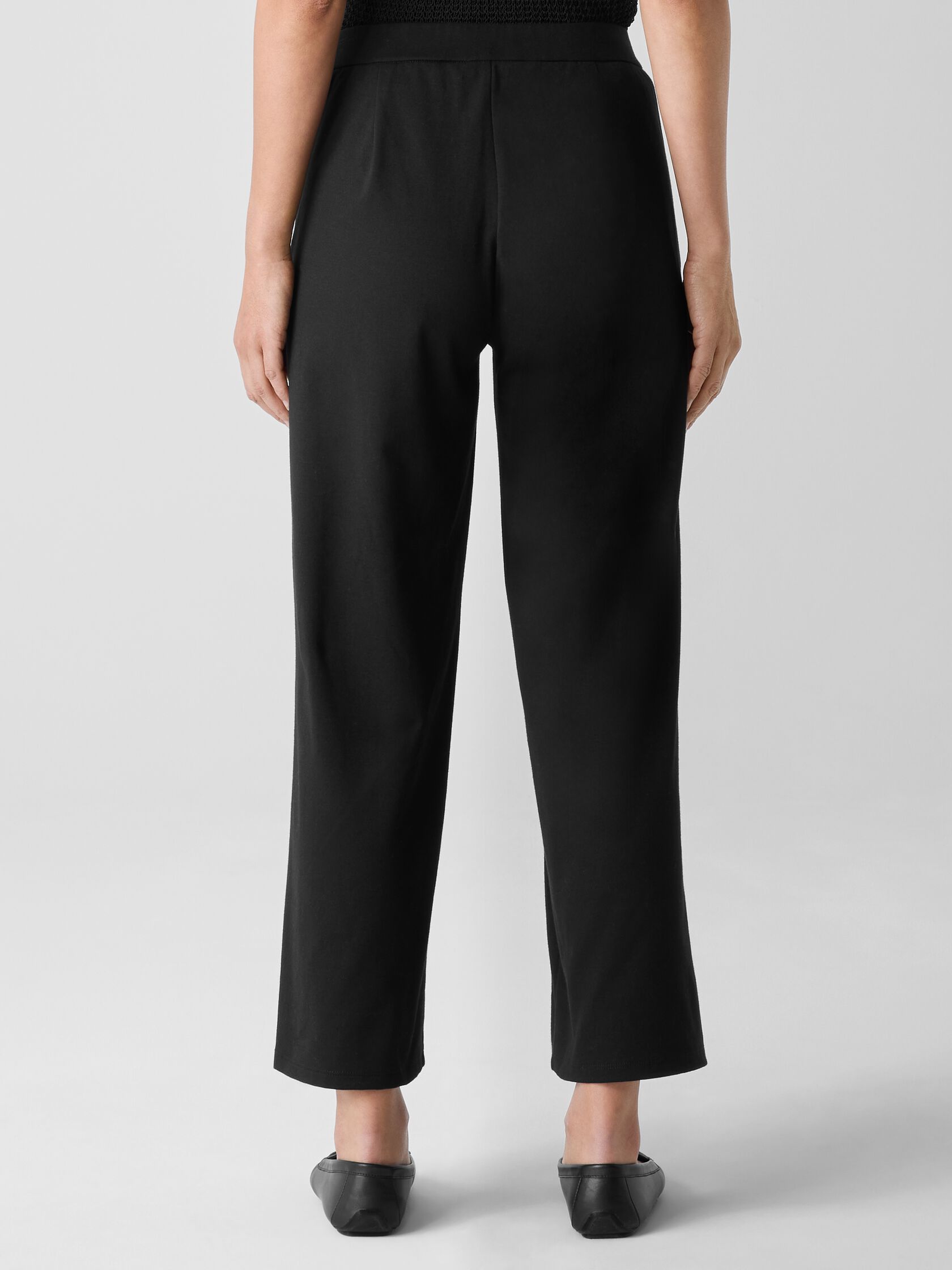 Cotton Blend Ponte Wide-Leg Pant