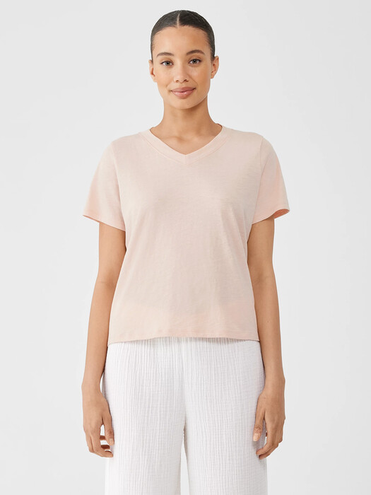 Organic Cotton Slub V-Neck Tee