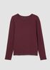 Sheer Cotton Blend Knit Round Neck Tee