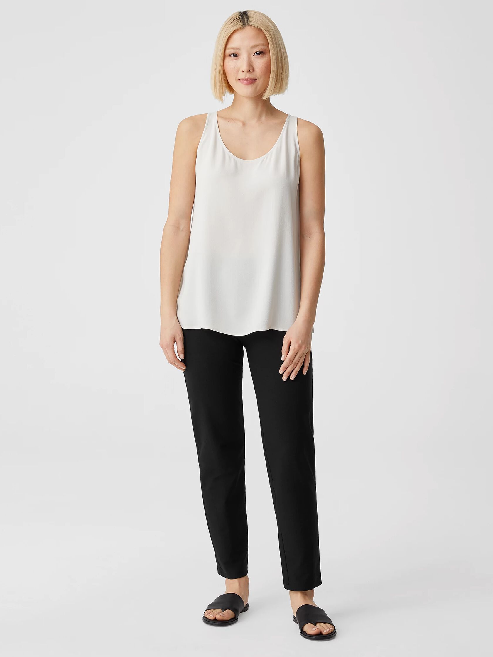 System Washable Stretch Crepe Slim Ankle Pant