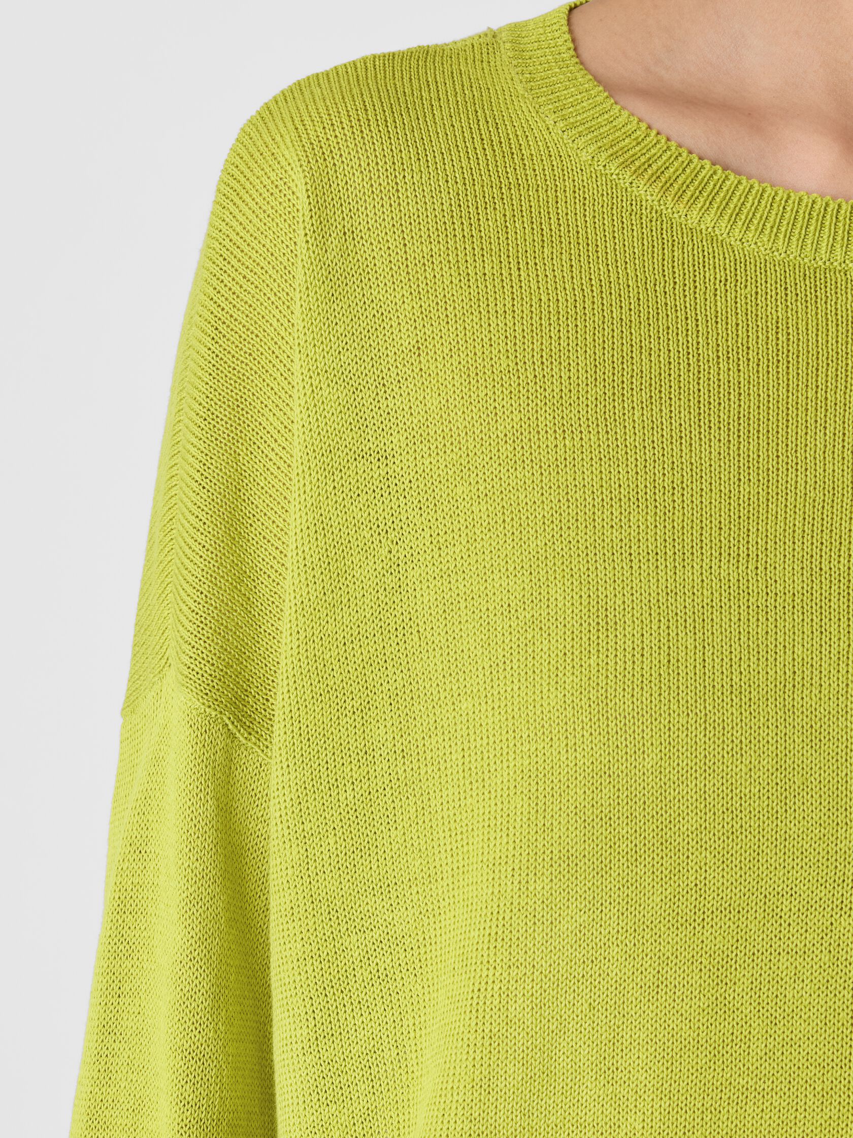 Organic Linen Cotton Cord Crew Neck Top