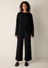 Waffle Cotton Blend Doubleknit Wide-Leg Pant