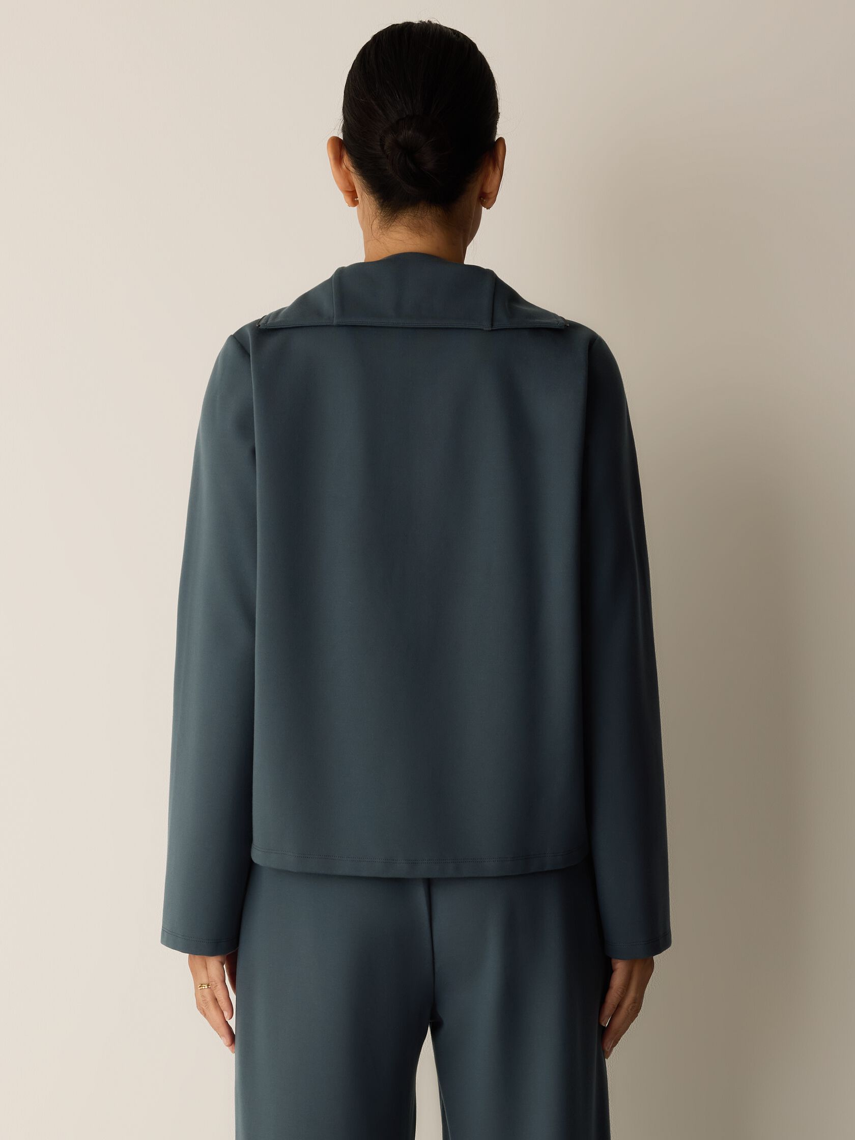 Lightweight Ponte Funnel Neck Top
