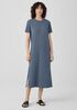 Pima Cotton Stretch Jersey Crew Neck Dress