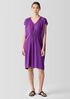 Silk Georgette Crepe V-Neck Dress