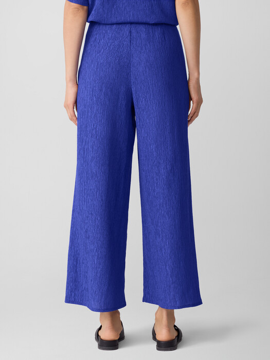 Woven Plissé Wide-Leg Pant