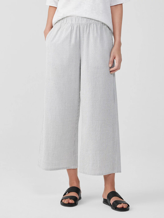 Organic Cotton Ripple Wide-Leg Pant