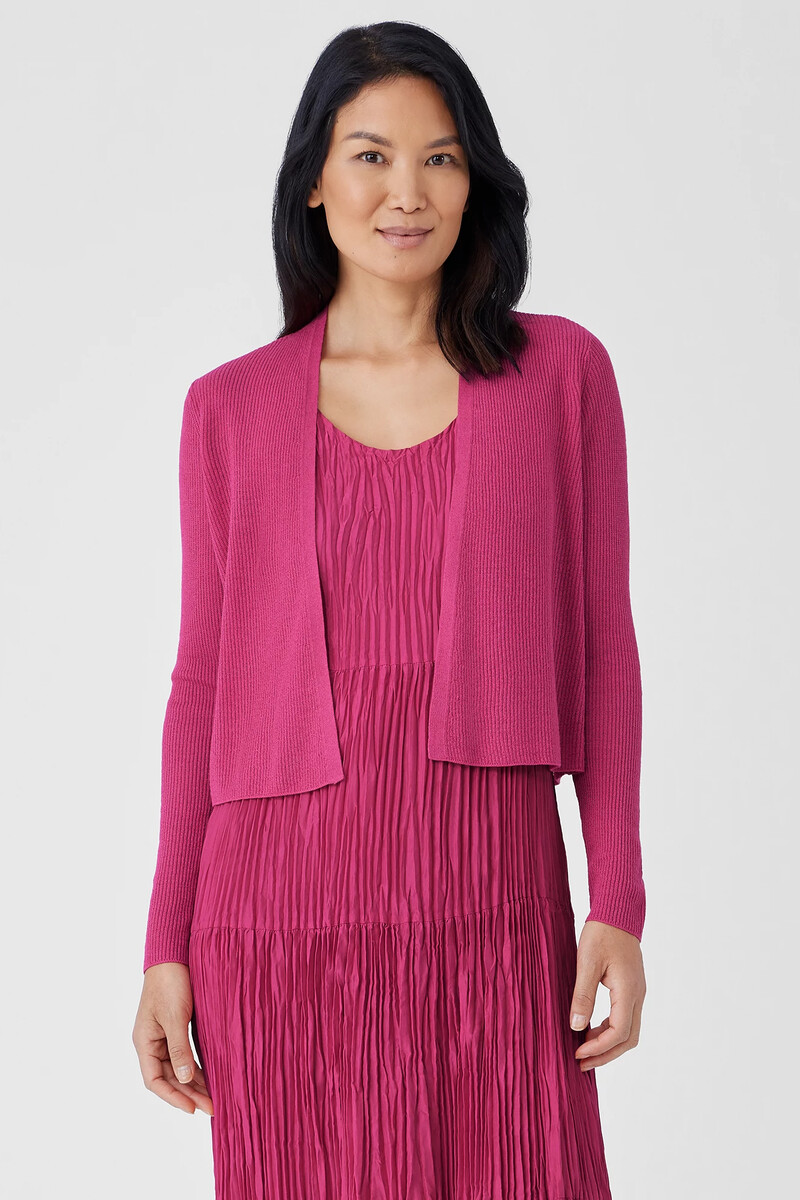 Organic Linen Cotton Airy Tuck Cropped Cardigan Organic Linen Cotton Airy Tuck Cropped Cardigan